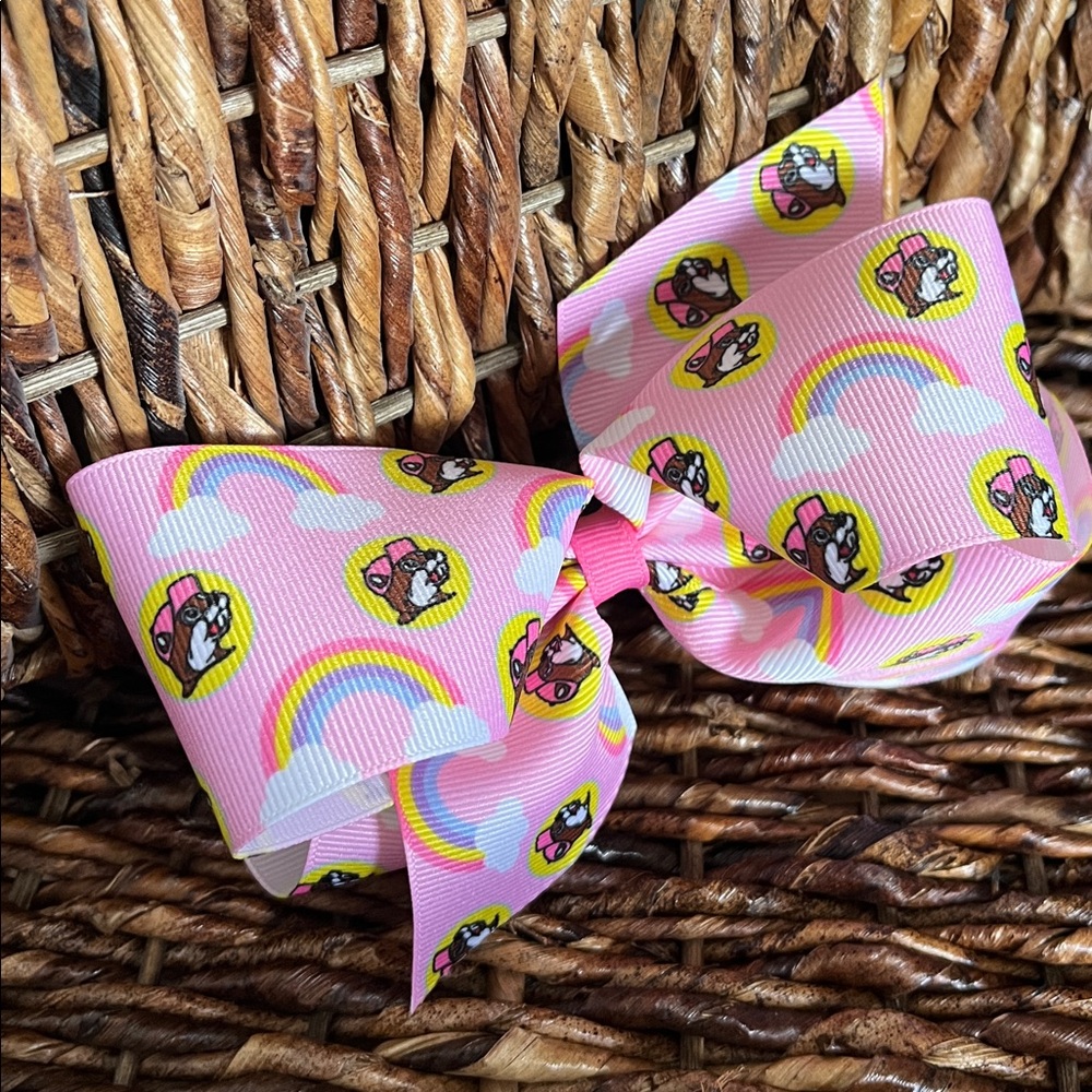 Buc-ee’s Giant Rainbow and Pink Girls Hair Bow